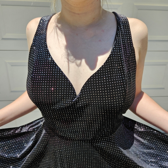 B Smart Black Sparkle Sleeveless Dress Size 15 - Picture 4 of 7